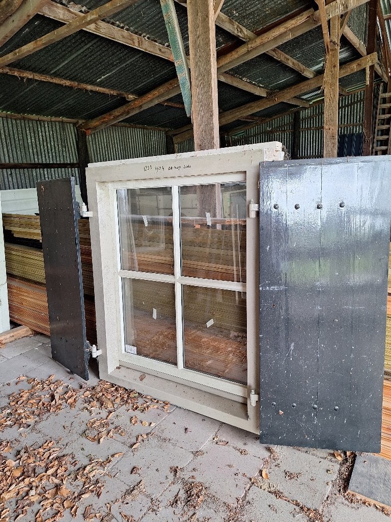 hardhouten raamkozijn met draai-/kiepraam - Gebruikt, Gebruikt, Raamkozijn, Inclusief glas, 75 tot 150 cm