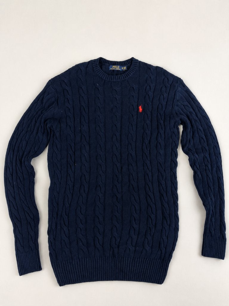 Ralph Lauren Kabel Knit Sweater – Navy – Maat XL – Nieuw, Kleding | Heren, Truien en Vesten, Blauw, Ralph Lauren, Ophalen of Verzenden