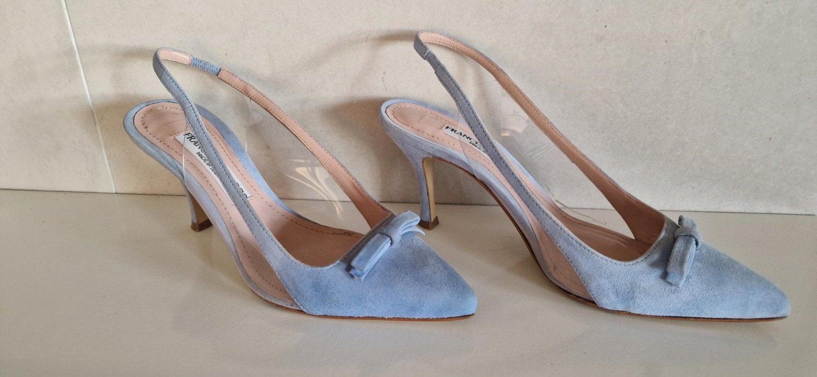 suede pump, Francescosacco, Blauw, Ophalen of Verzenden, Gedragen