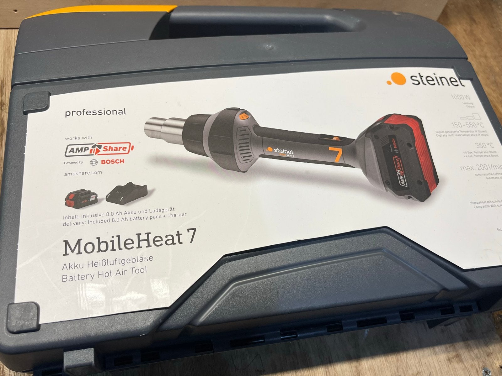 !! NIEUW !! Steinel Mobile Heat 7 Accu Heteluchtp.  met Accu, Doe-het-zelf en Verbouw, Ophalen of Verzenden, Zo goed als nieuw