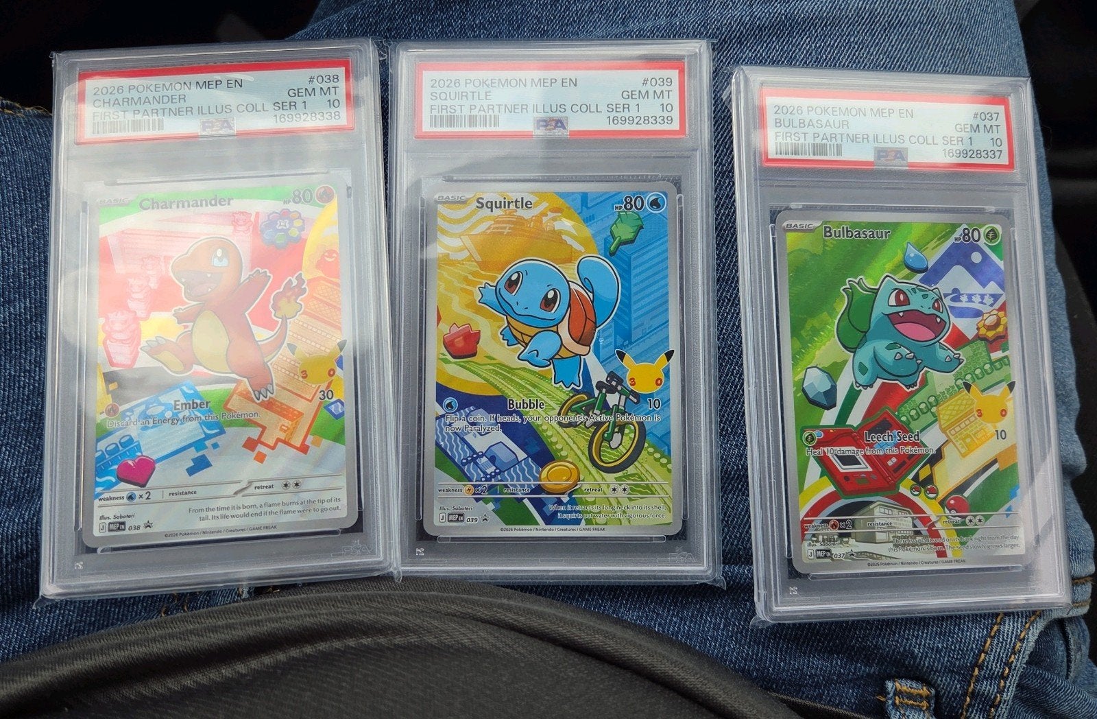 First Partners PSA 10 set (Charmander, Squirtle, Bulb, Ophalen of Verzenden