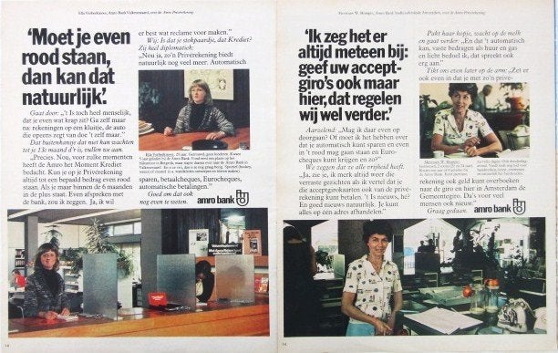 38 vintage advertenties banken 70-01 Rabobank AMRO Postbank, Verzamelen, Ophalen of Verzenden, Gebruikt