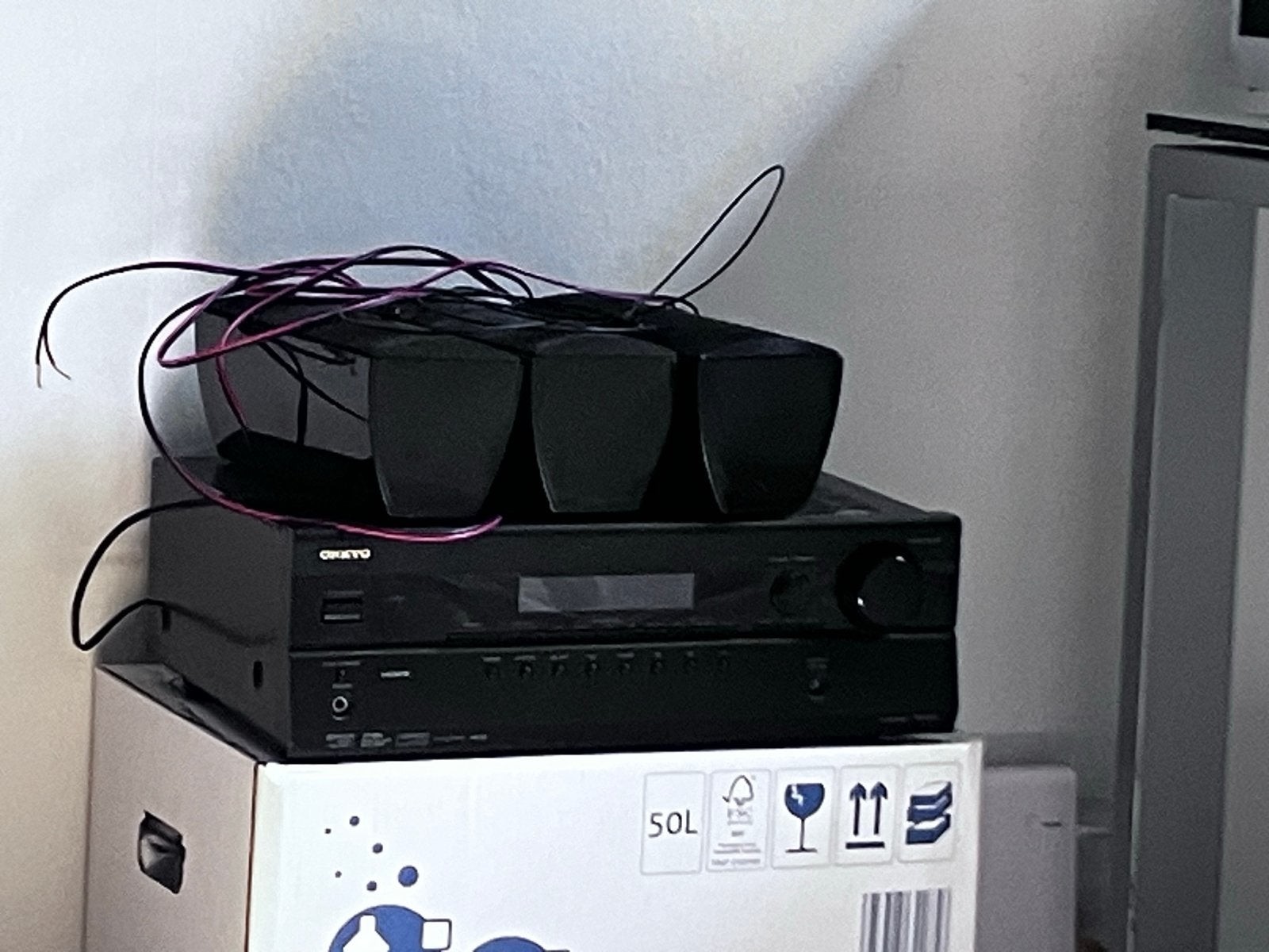 Onkyo Receiver met speakers en afstandsbediening, Audio, Tv en Foto, Gebruikt, Losse componenten, Speakers, Ophalen