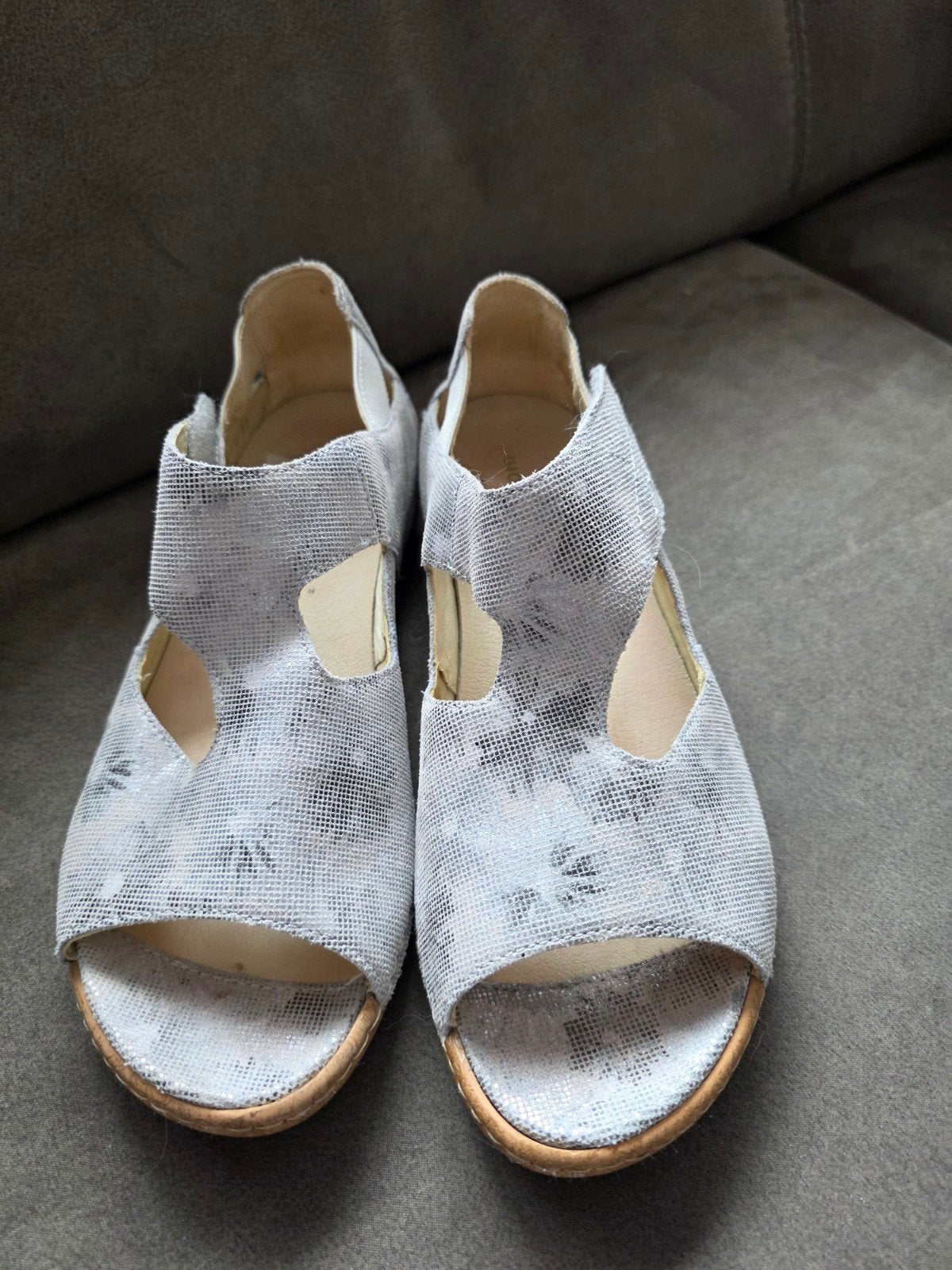 Waldläufer Heliett dames sandalen – zilver, maat 40, Waldläufer, Zo goed als nieuw, Grijs, Sandalen of Muiltjes
