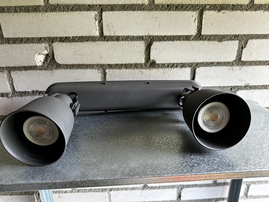 IKEA Hektar 2-spots plafondlamp met lampen, Ophalen of Verzenden, Gebruikt