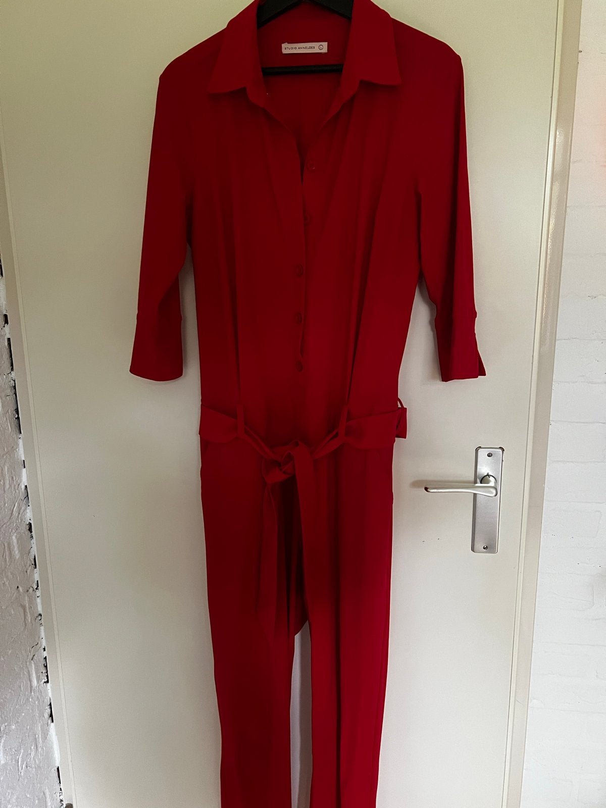 Studio Anneloes rode jumpsuit - Maat L, Ophalen of Verzenden, Zo goed als nieuw, Maat 42/44 (L), Rood