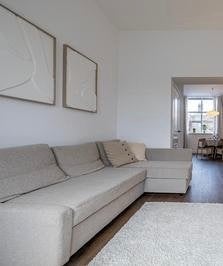 Beige IKEA hoekbank friheten slaap en opberg, Huis en Inrichting, Ophalen, Gebruikt, Vierpersoons of meer