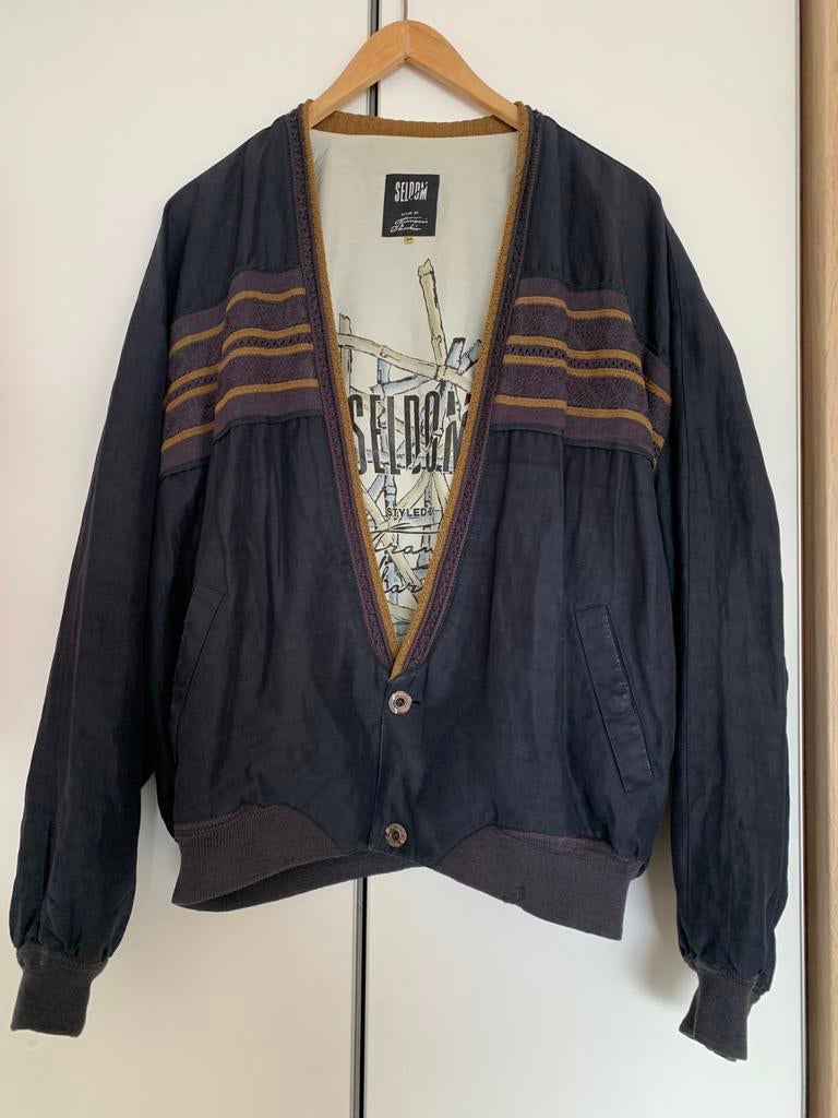 Vintage bomberjack – eind jaren ’80 | maat 54, Verzenden, Gedragen, Maat 52/54 (L), Blauw