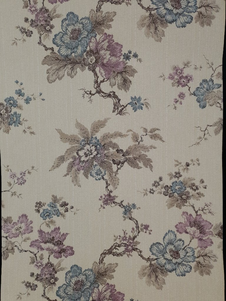6561 bloemen klassiek vintage wallpaper geweven look retro, Verzenden, Paars