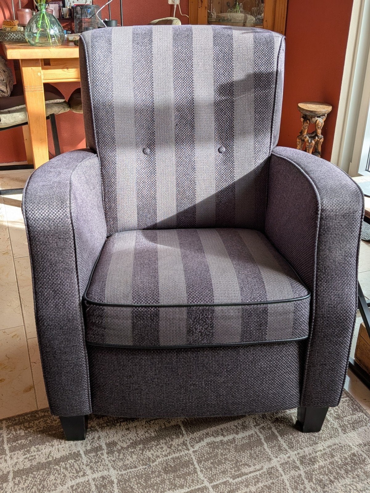 3-zits bank en fauteuil - In uitstekende staat, Ophalen, Gebruikt, Stof, Modern