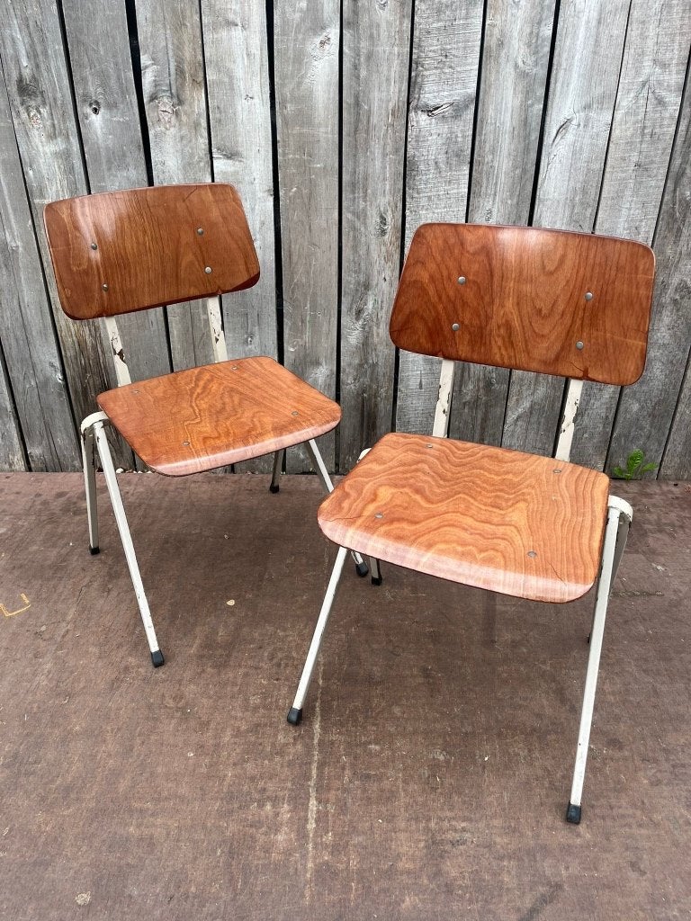 Heerlijke Galvanitas S17 stoelen (14 op voorraad), Gebruikt, Bruin, Vintage, Ophalen of Verzenden