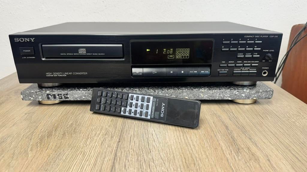 Sony CDP-215 Compact Disc Speler + Afstandsbediening, Gebruikt, Ophalen of Verzenden, Sony, Sony