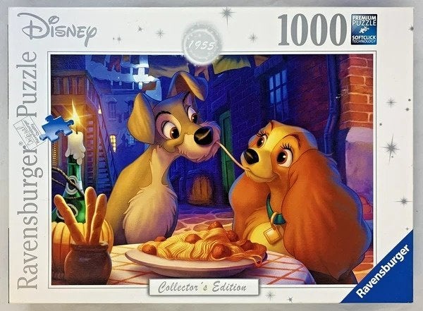 Ravensburger Disney Lady en de Vagebond 1000 stukjes Puzzel, Verzenden, 500 t/m 1500 stukjes, Zo goed als nieuw, Legpuzzel