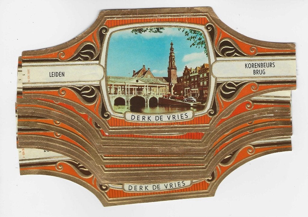 reeks GROOT 237  derk de vries  103  1-10  sigarenbanden, Ophalen of Verzenden, Zo goed als nieuw, Sigarenbandjes