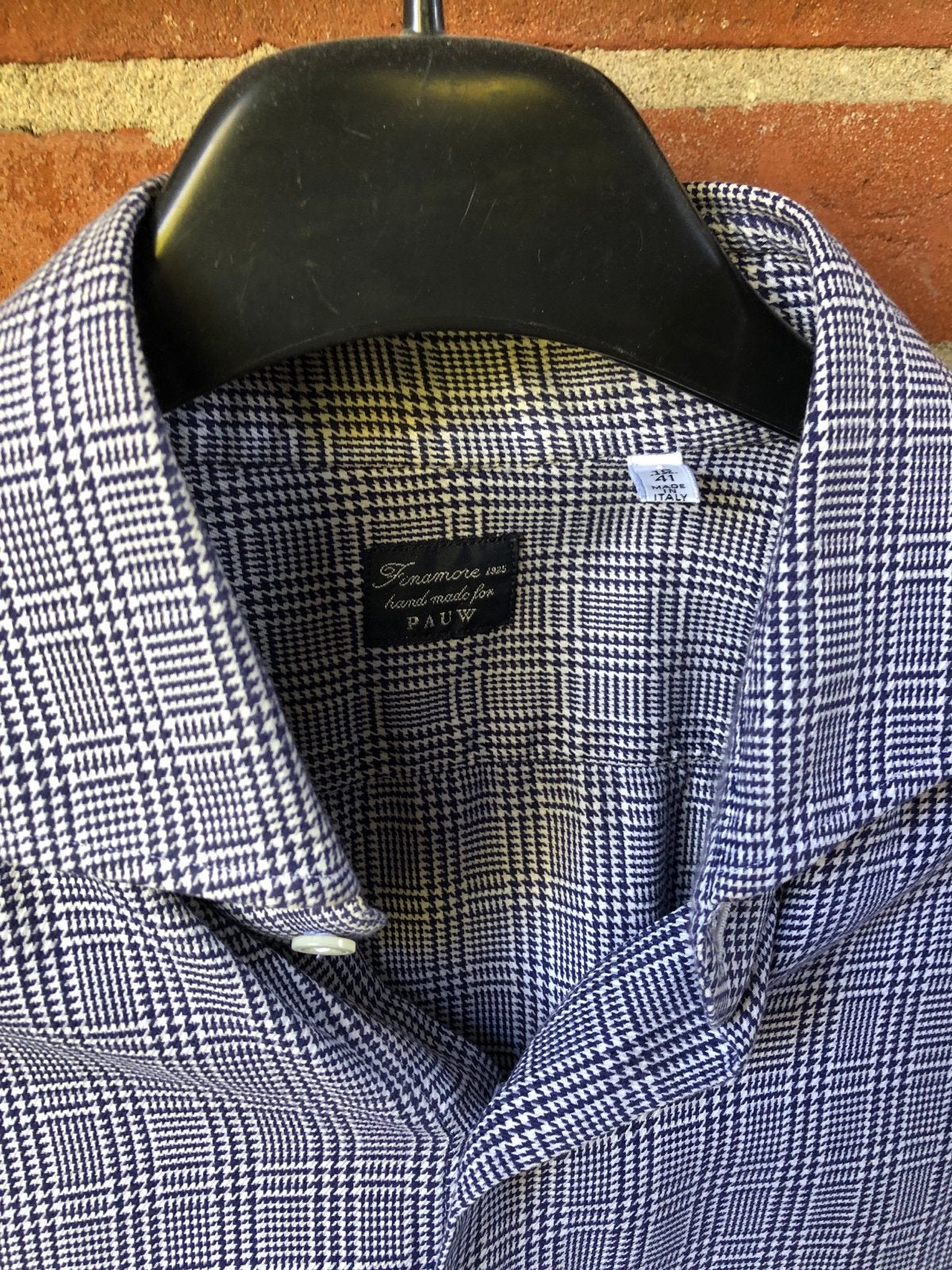 Finamore 1925 "hand made for PAUW" overhemd - Maat L, Kleding | Heren, Overhemden, Ophalen of Verzenden, Zo goed als nieuw, Blauw