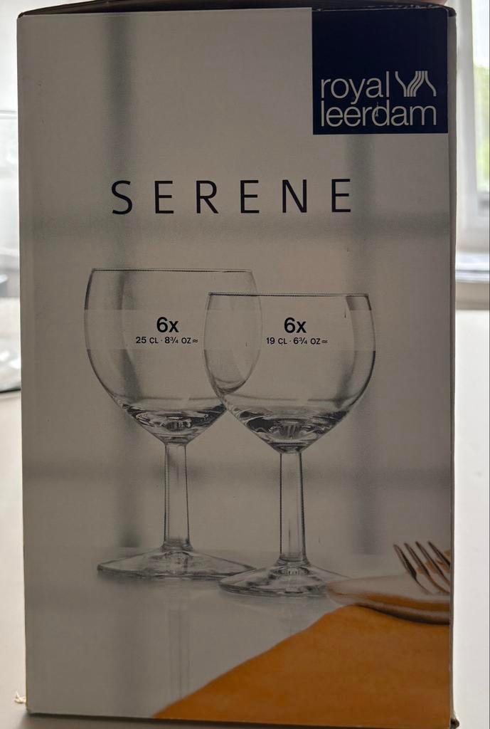 12 Royal Leerdam Serene wijnglazen - Nieuw in doos, Huis en Inrichting, Keuken | Servies, Ophalen, Glas of Glazen, Nieuw, Glas