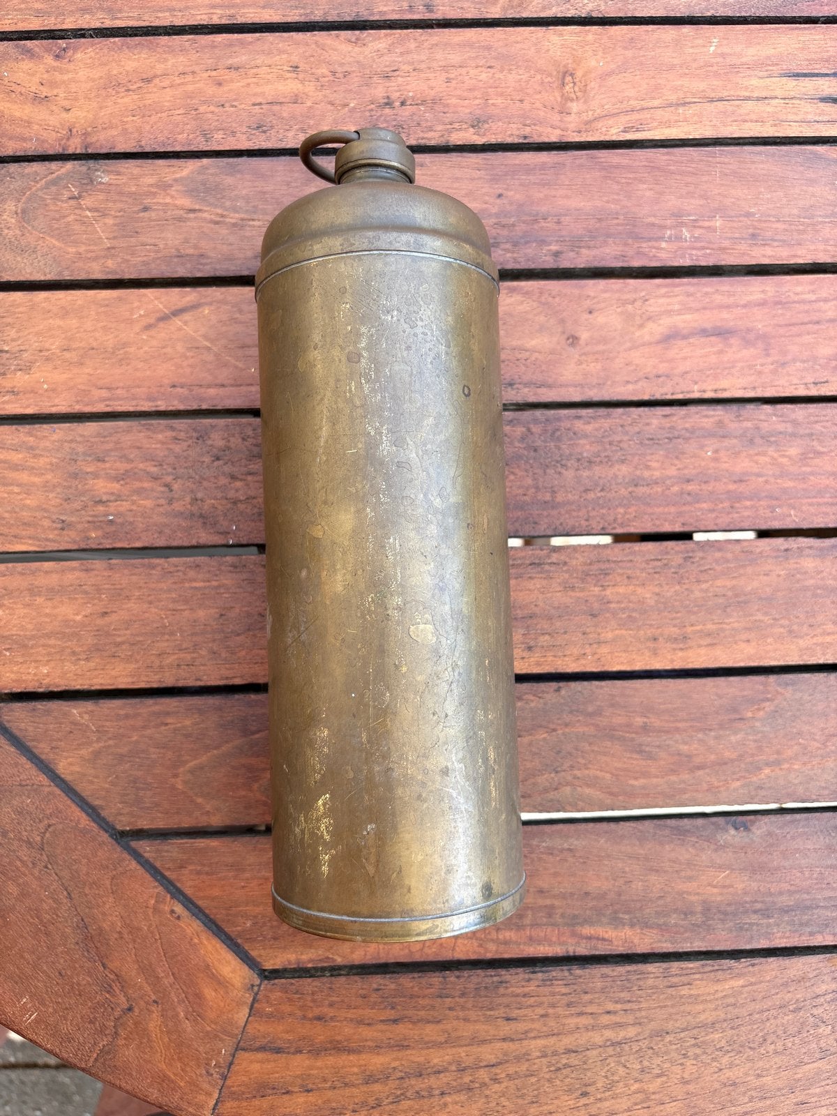 Antieke koperen kruik met ring, Ophalen of Verzenden, Koper