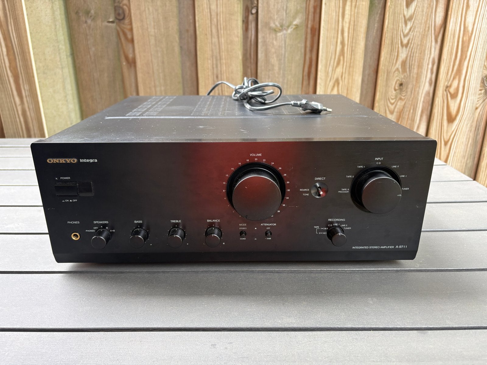 Onkyo Integra A-9711 Versterker - Made in Japan, Gebruikt, Ophalen of Verzenden, 60 tot 120 watt, Stereo