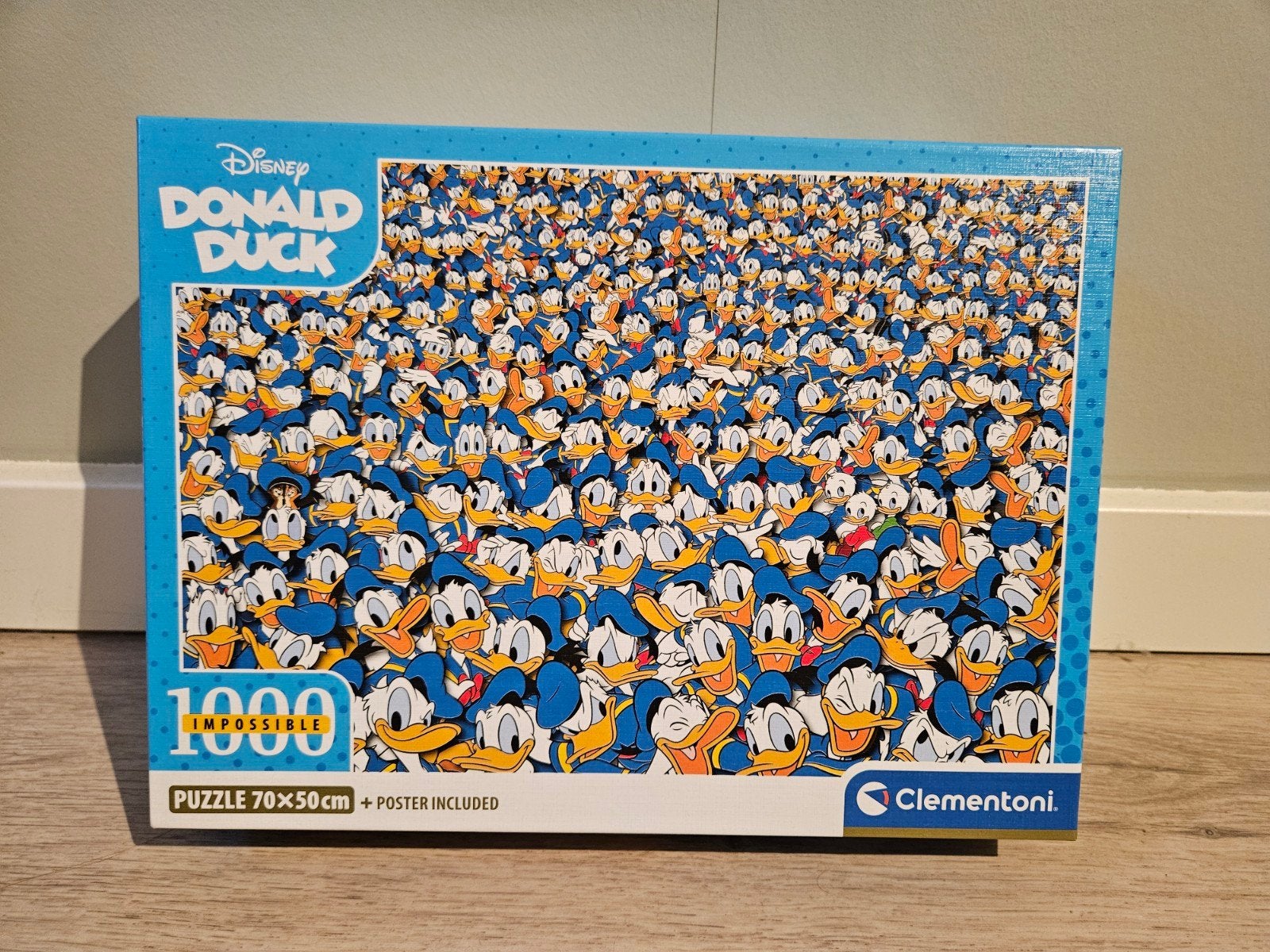 Disney Donald Duck 1000 stukjes 'Impossible' puzzel, Ophalen of Verzenden, 500 t/m 1500 stukjes, Nieuw, Legpuzzel