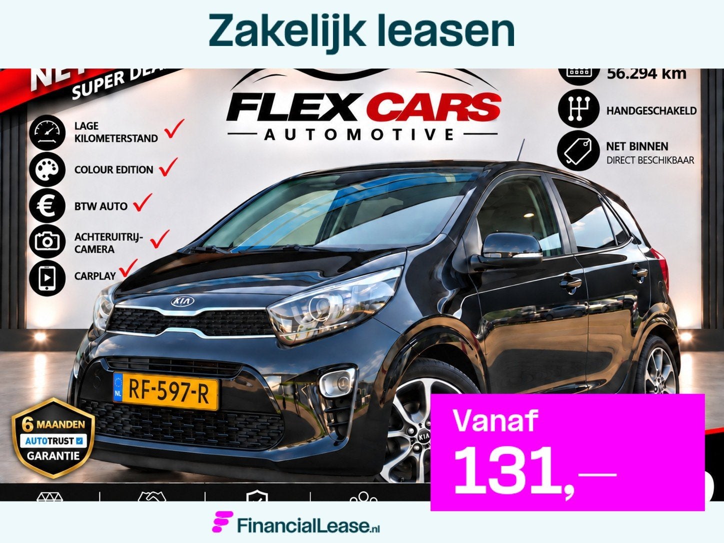 Kia Picanto 1.0 CVVT Colour Edition|Carplay|Achteruitrijcame, Voorwielaandrijving, Dealer onderhouden, Gebruikt, Euro 6