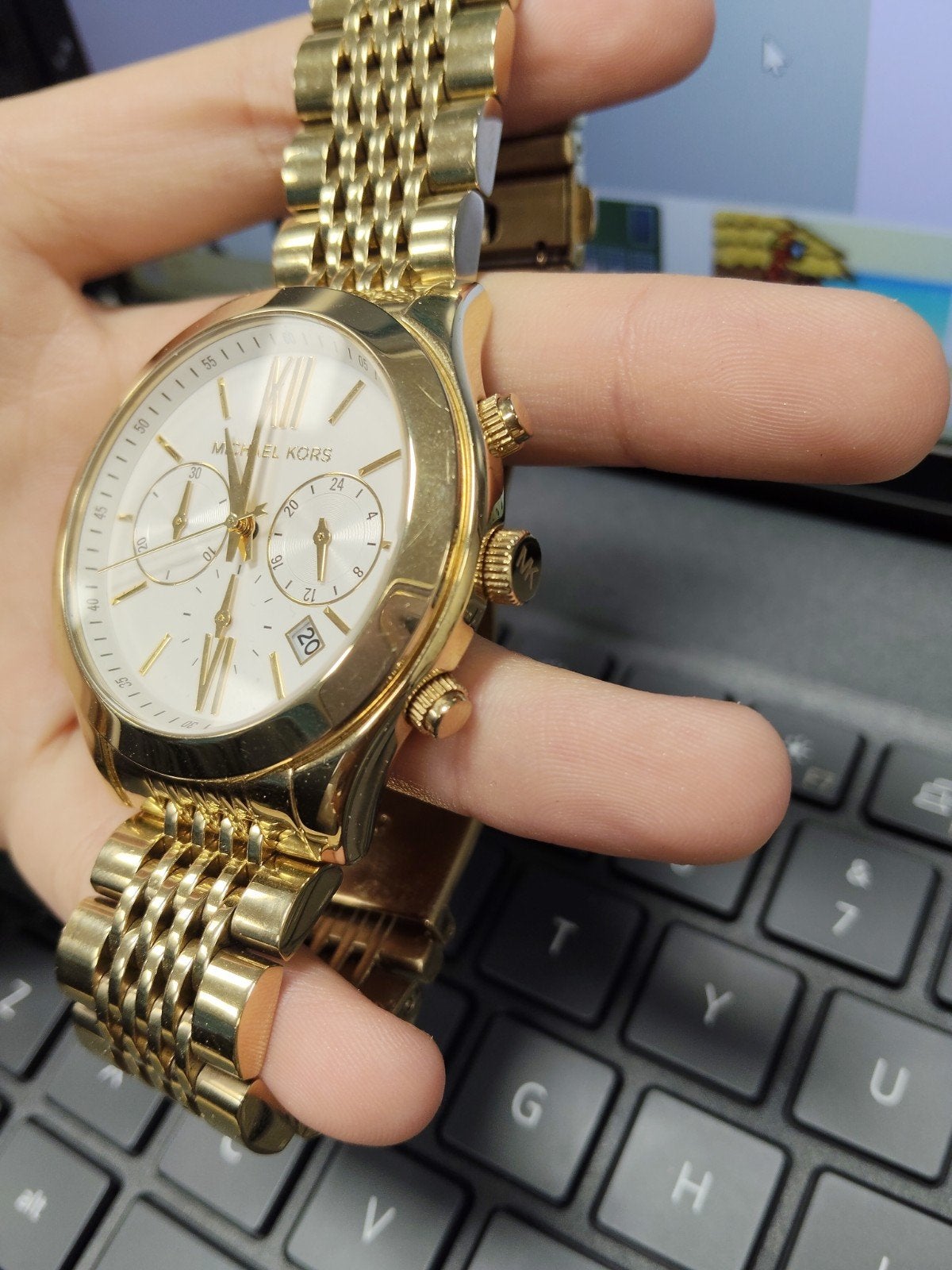 Michael Kors Gouden Horloge - Zo goed als nieuw, Overige merken, Polshorloge, Ophalen of Verzenden, Zo goed als nieuw