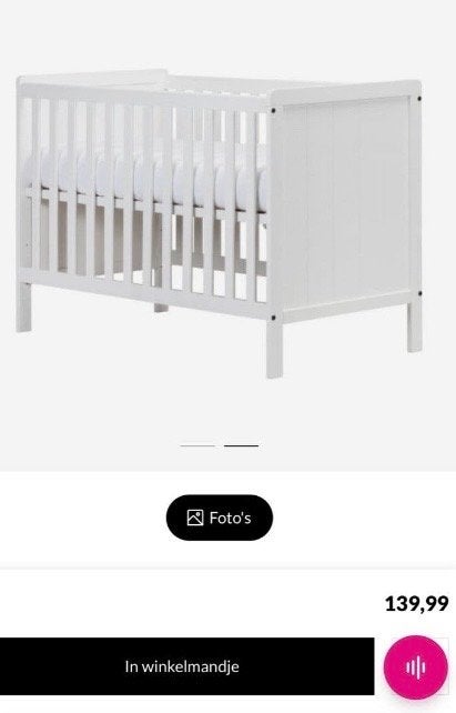 Baby Ralph II Ledikantje 60x120 cm met matras, Ophalen, Gebruikt, Ledikant