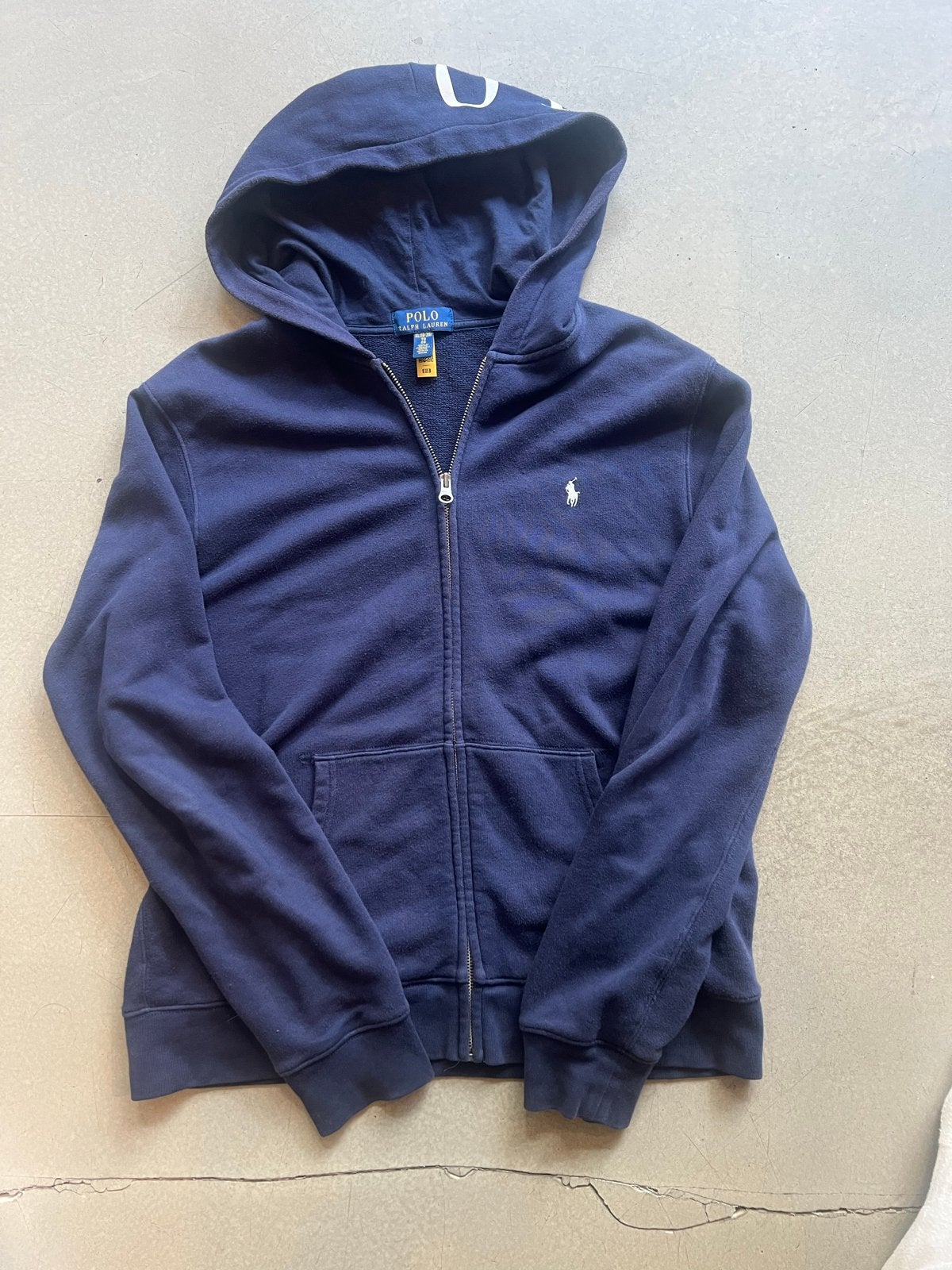 Ralph Lauren Hoodie Navy Blauw - Maat XL (18-20), Kleding | Heren, Ophalen of Verzenden, Gedragen