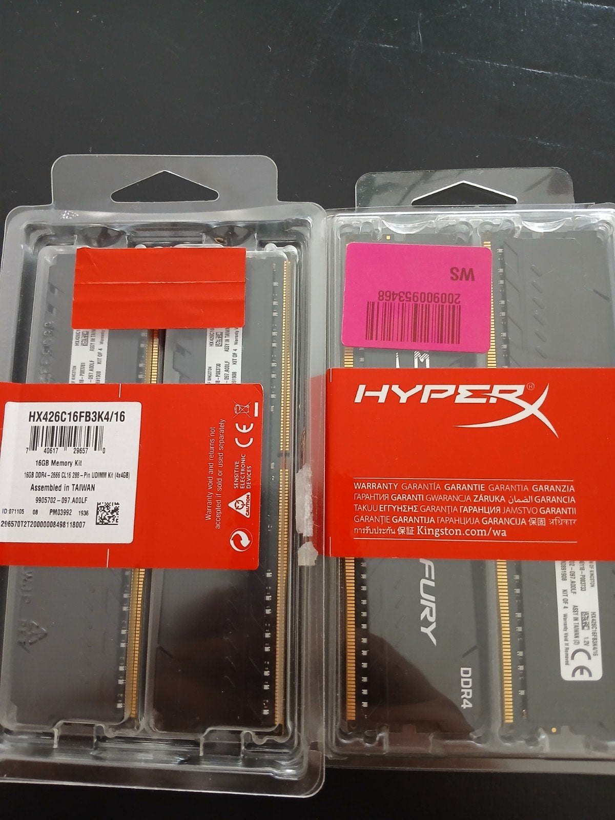 HyperX Fury DDR4 RAM 16GB (4x4GB) 2666MHz, Computers en Software, RAM geheugen, Server, DDR4, Nieuw, Ophalen of Verzenden