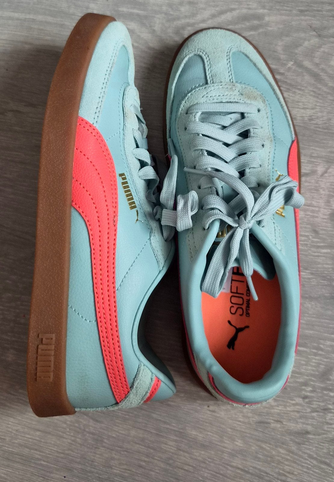Puma sneakers 38 blauw/groen met oranje, Kleding | Dames, Schoenen, Ophalen of Verzenden, Puma, Blauw, Sneakers of Gympen