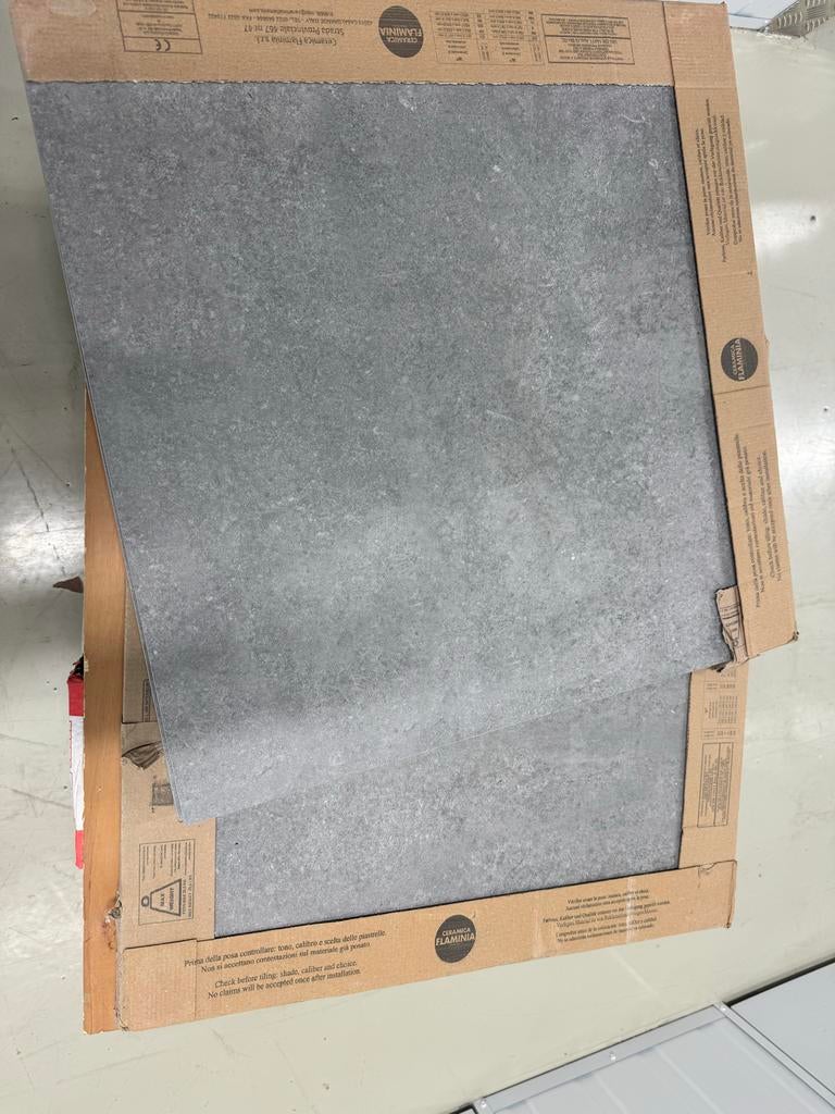 6x Vloertegel Beton Grijs 60x60 Gerectificeerd, Ophalen of Verzenden, Nieuw, Magneetbord