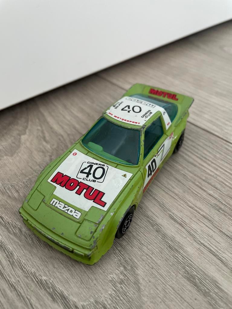 Burago Mazda RX-7 Schaal 1/43 Groen Race Auto, Ophalen of Verzenden, Gebruikt