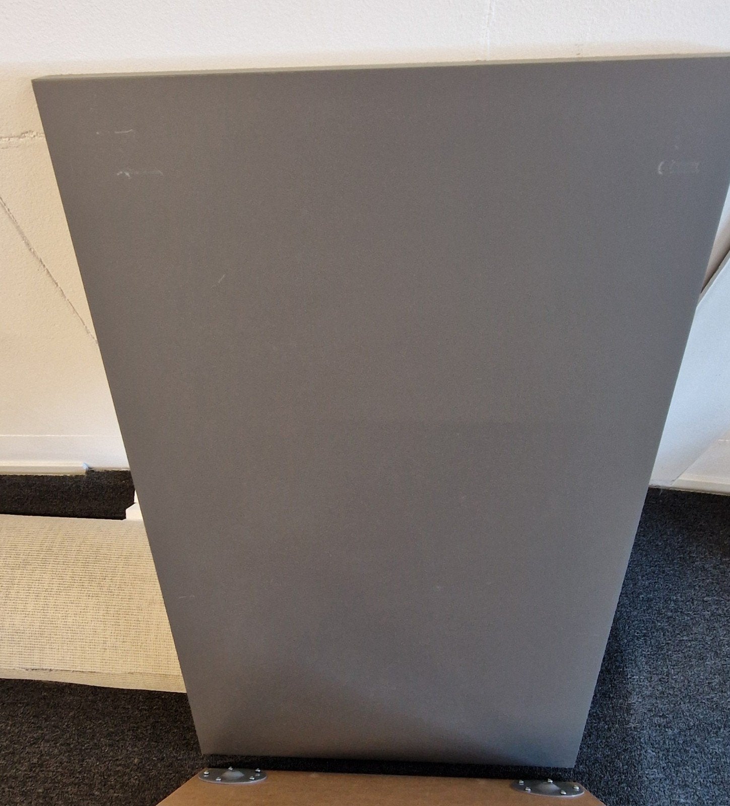 Grijze Ikea Linnmon tafel/bureau met metalen poten, Ophalen, Gebruikt, 100 tot 150 cm, 50 tot 100 cm