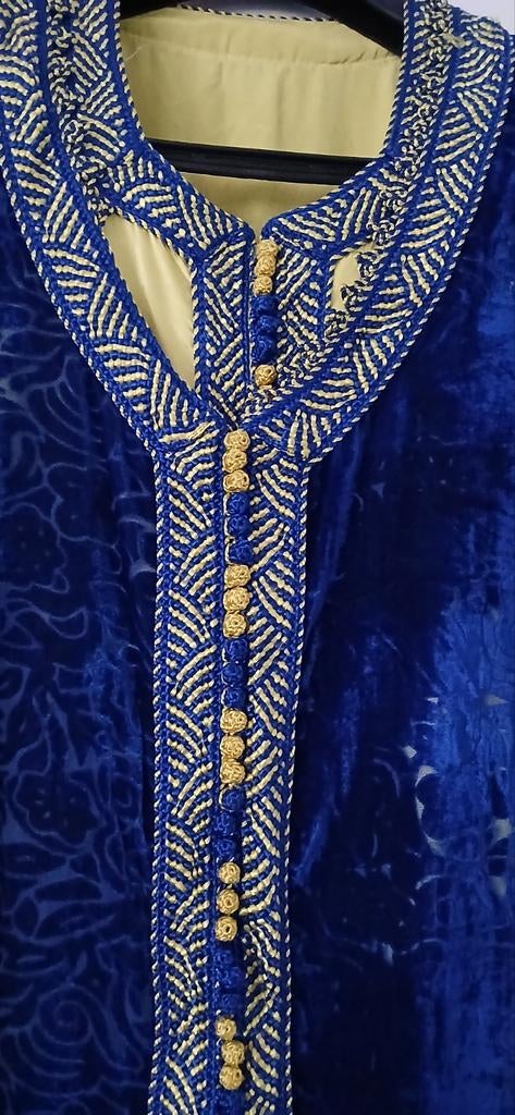 Marokkaanse jurk takchta, Kleding | Dames, Gelegenheidskleding, Overige typen, Blauw, Maat 42/44 (L), Ophalen of Verzenden