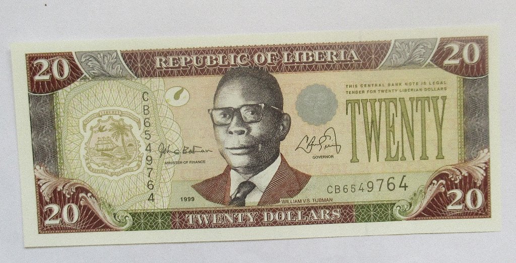 Liberia 20 dollars 1999, Verzenden, Overige landen