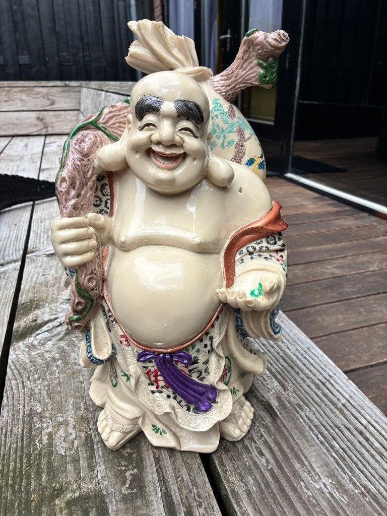Grote Chinese Lachende Boeddha Budai, Antiek en Kunst, Ophalen of Verzenden