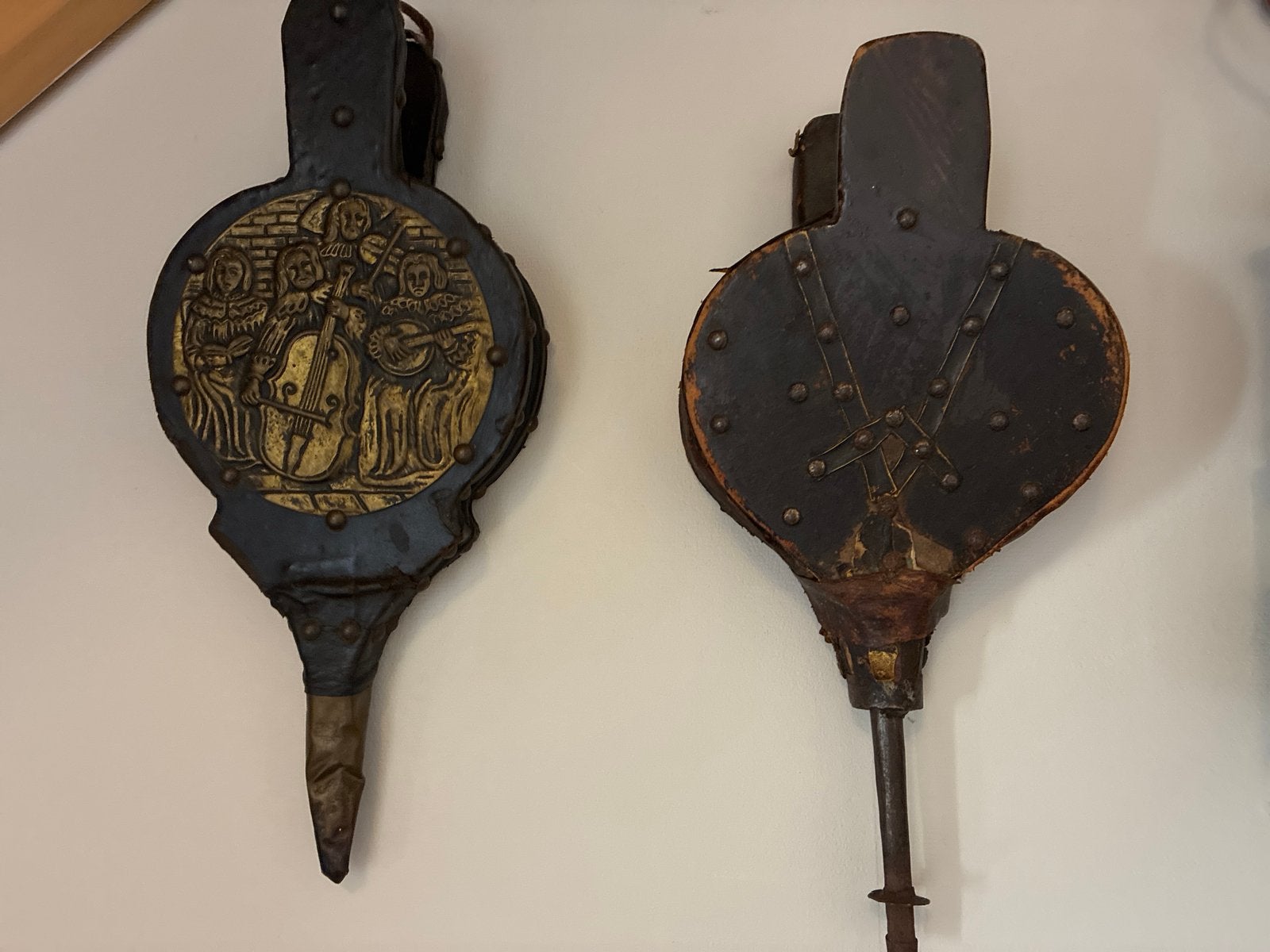 Antieke blaasbalgen met decoratieve afbeelding, Ophalen of Verzenden