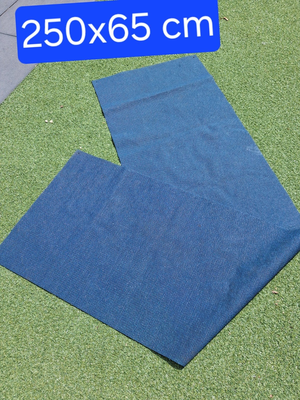 Blauw tapijt/mat 250x65 cm, Ophalen of Verzenden, Gebruikt
