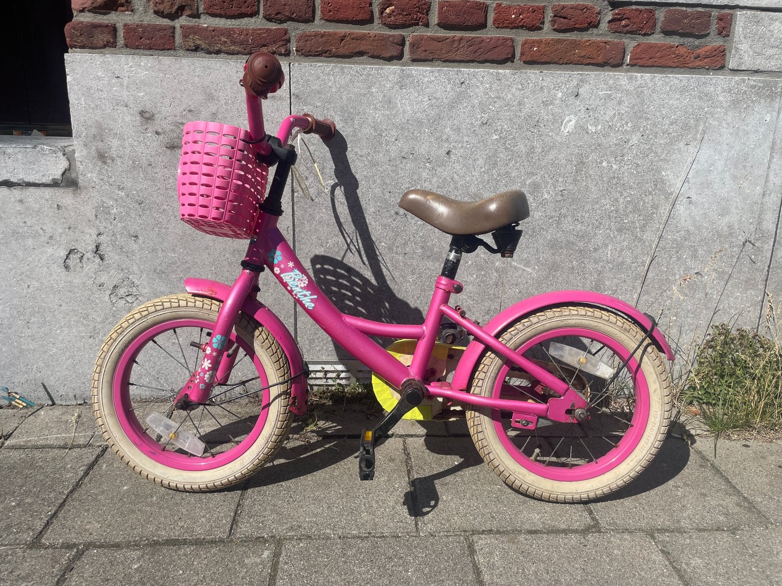 roze popal benthe 14" kinderfiets, Ophalen of Verzenden, Gebruikt, Terugtraprem, Popal
