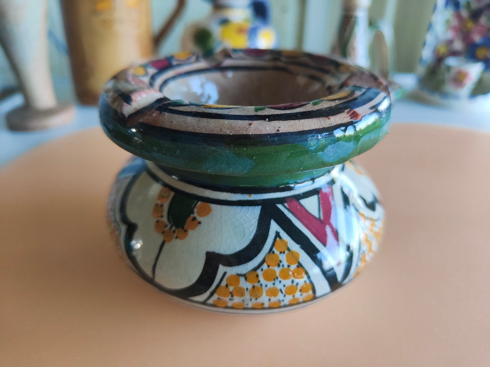 Decoratieve Marokkaanse asbak/potje, handgeschilderd, Ophalen