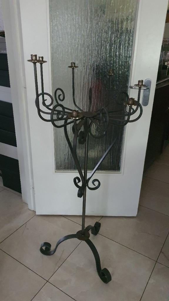 Kaarsen Kandelaar met 7 armen Hoogte 126 cm Diameter 56 cm, Ophalen, Overige materialen