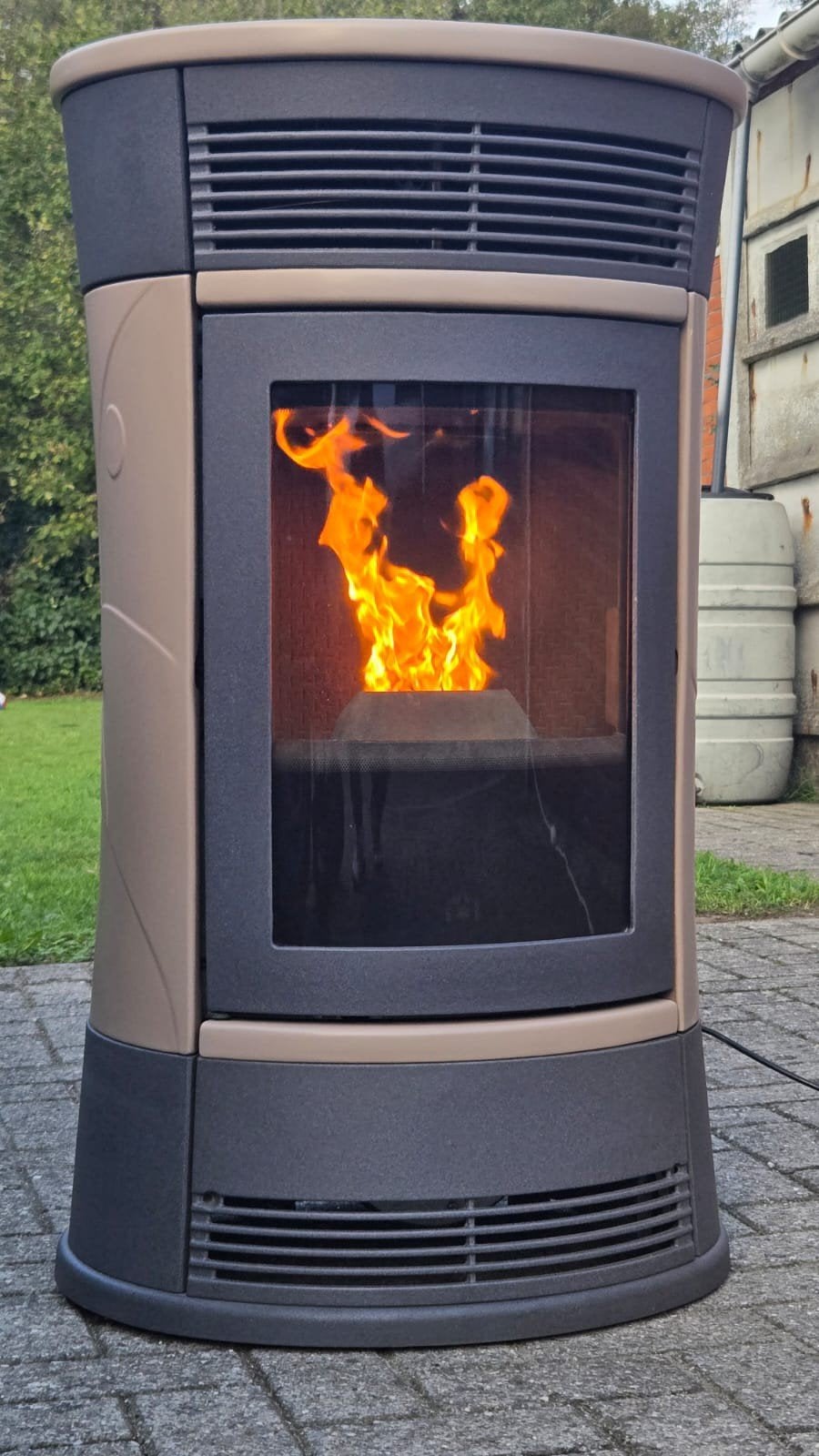 Pelletkachel Edilkamin 11 kw Cherie Bruin/Bronze Kanalisatie, Ophalen, Gebruikt, Overige brandstoffen, Pelletkachel