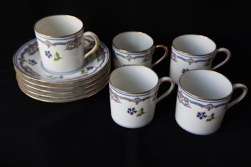 Antiek C Ahrenfeldt Limoges koffie set x 5 1893-1930, Antiek en Kunst, Ophalen of Verzenden