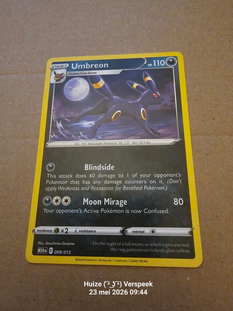 Umbreon 009

EST VALUE € 2.28, Verzenden, Losse kaart