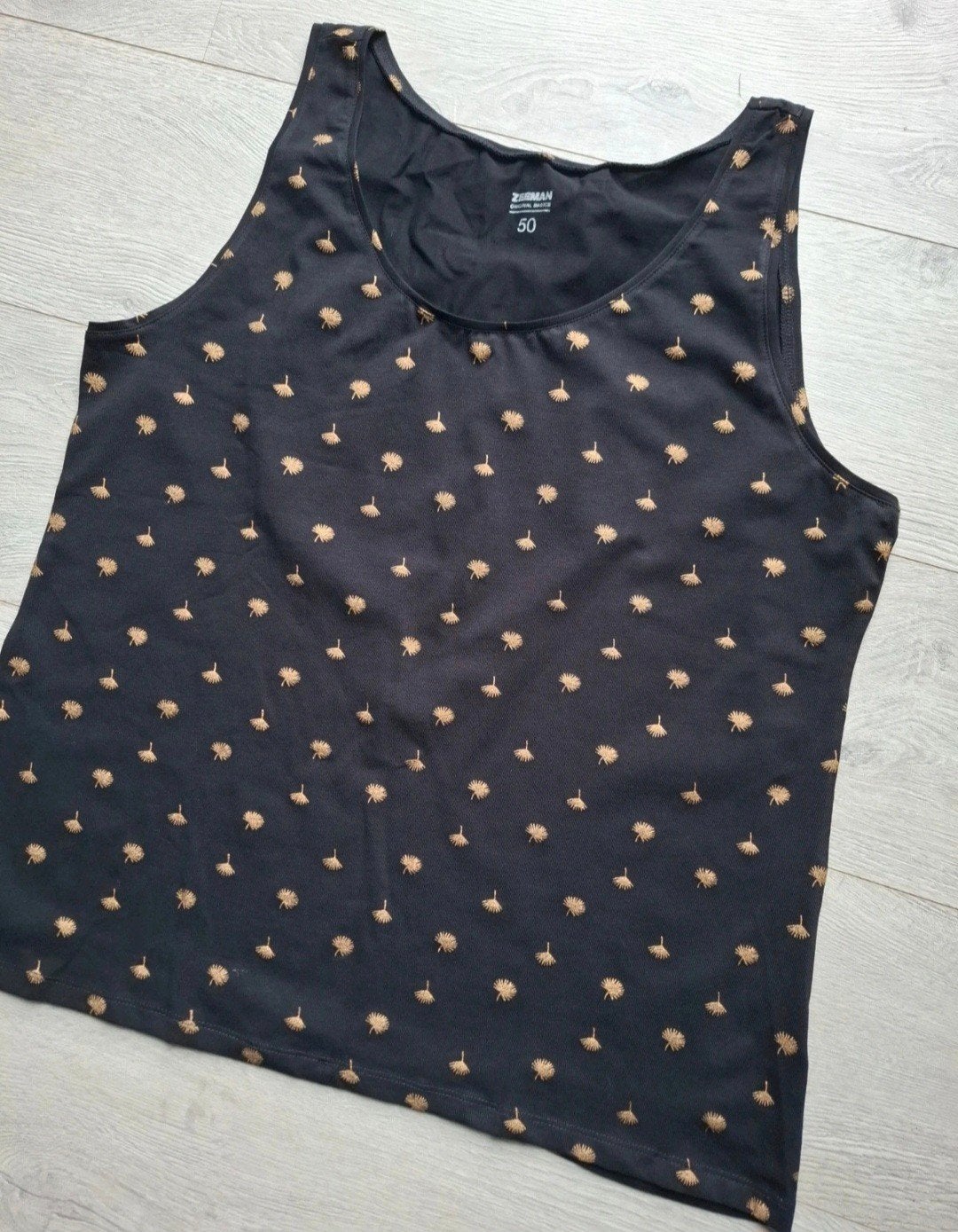 Zeeman tanktop zwart goud maat 50, Zeeman, Zwart, Maat 46/48 (XL) of groter, Nieuw