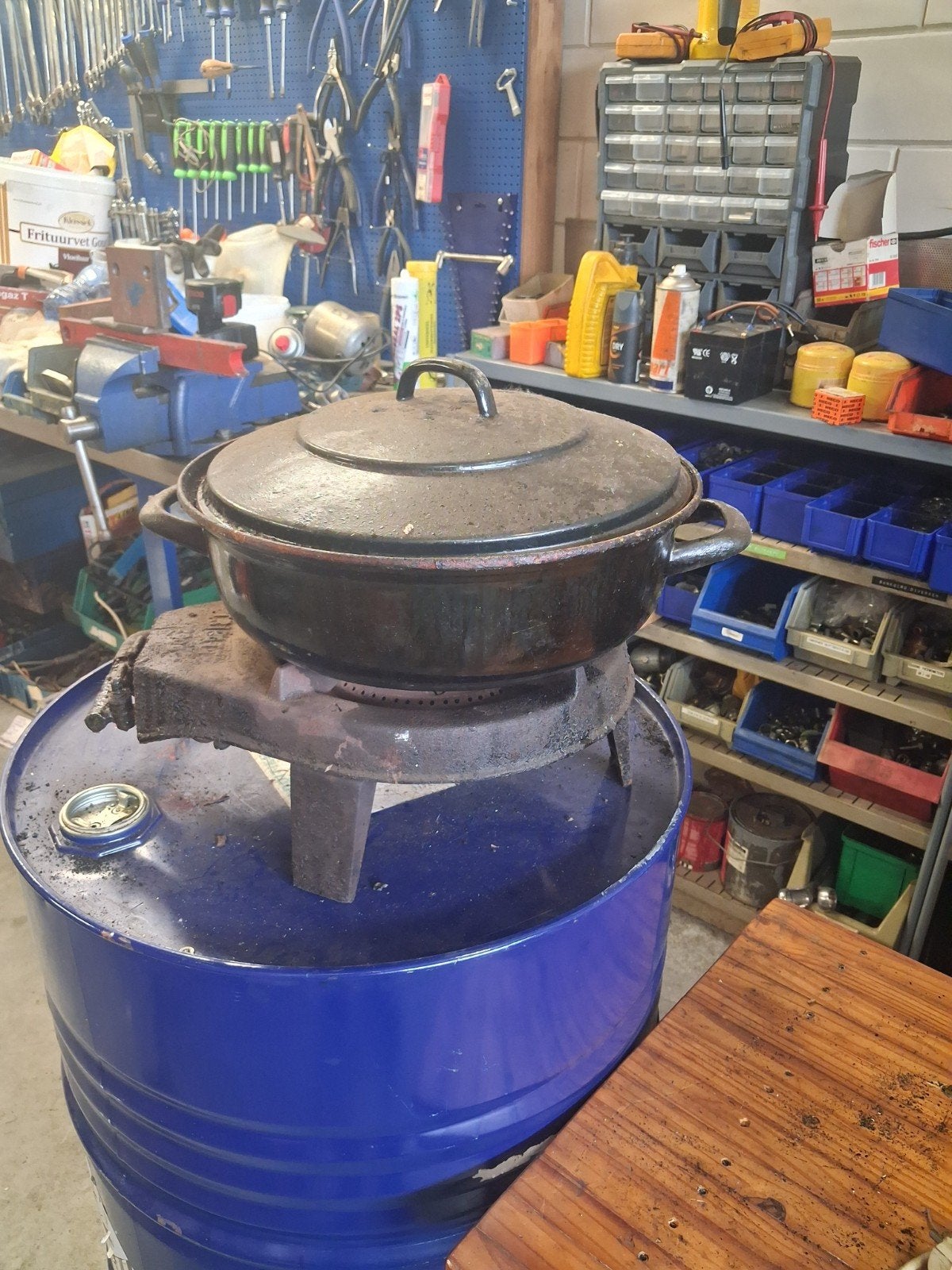 Spin met pan, Ophalen