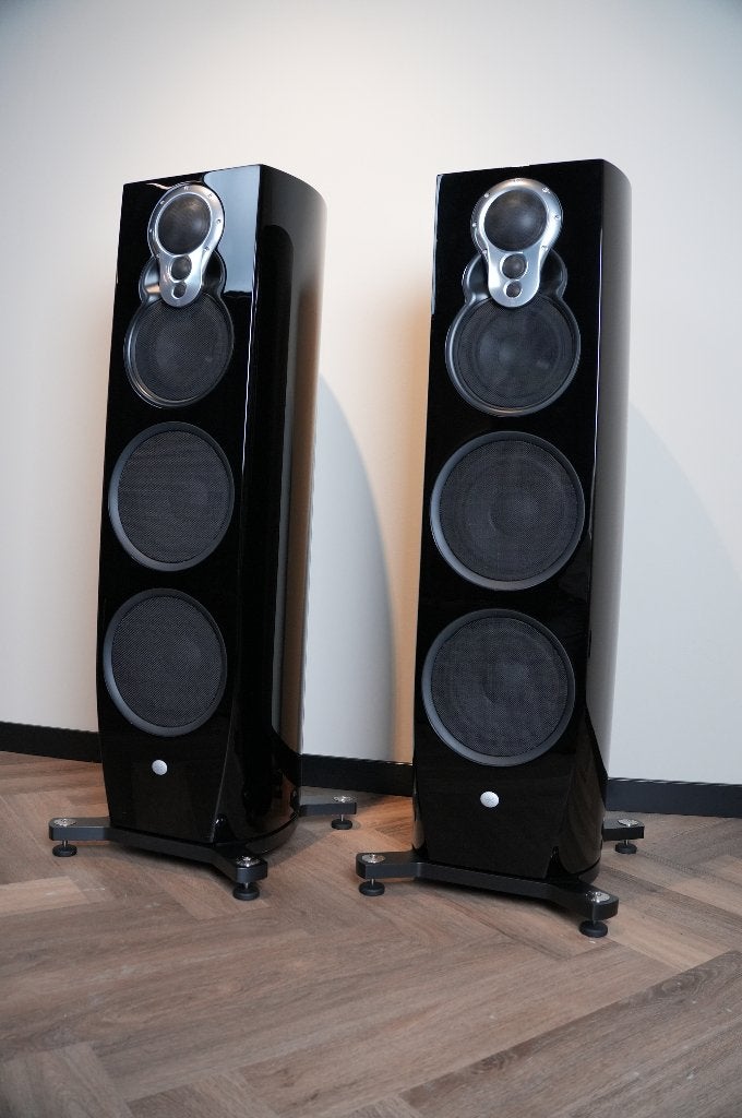 Linn Klimax 350 Organik Speakers, Piano Black, Ex-Demo, Vloerstaande luidspreker, Gebruikt, Ophalen of Verzenden, 150 watt of meer