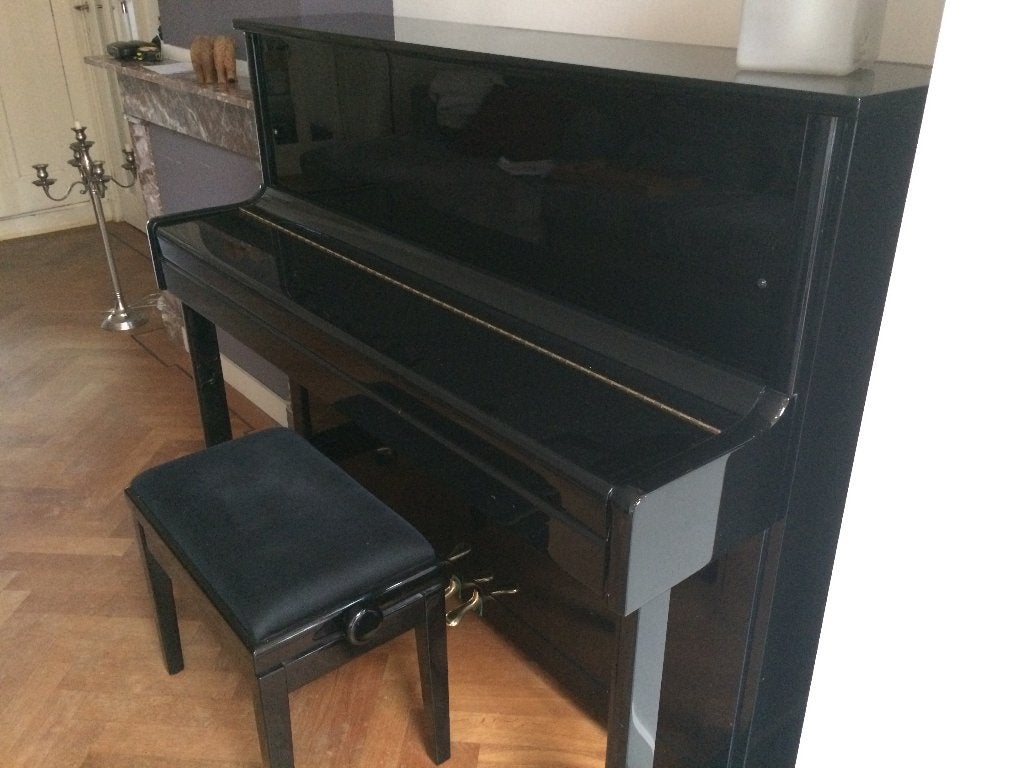 Hoogglans zwarte Wilhel. Steinmann Piano met studiepedaal, Muziek en Instrumenten, Piano's, Gebruikt, Piano, Zwart, Hoogglans
