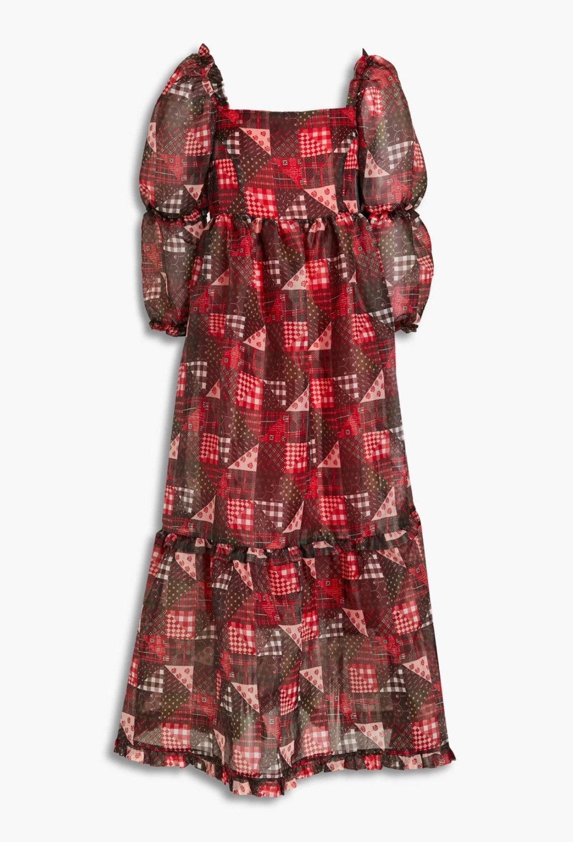 Schrimps organza maxidress jurk pofmouw Mt.38 M Wow!, Maat 38/40 (M), Overige typen, Verzenden, Nieuw