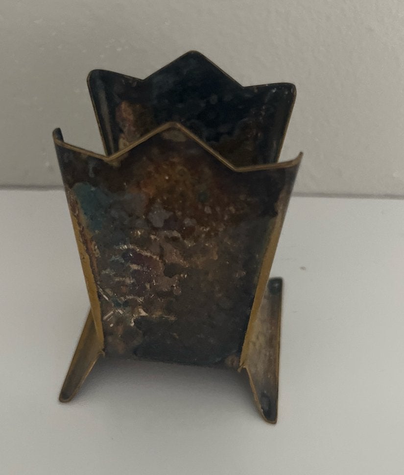 Vintage metalen servet- of brievenhouder, Ophalen of Verzenden