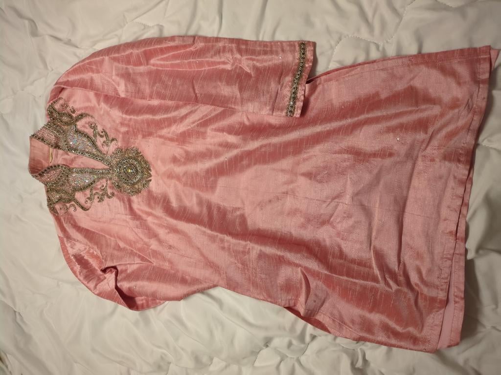 Roze Indiase kurta met borduursels - Prem Raga, Kleding | Dames, Maat 38/40 (M), Overige typen, Ophalen of Verzenden, Zo goed als nieuw